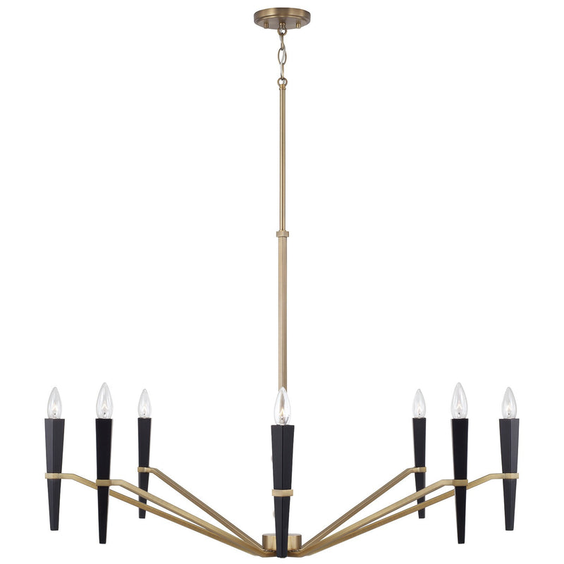 Capital Lighting 453881AB Eight Light Chandelier, Aged Brass and Black