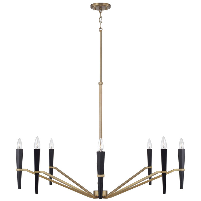 Capital Lighting 453881AB Eight Light Chandelier, Aged Brass and Black