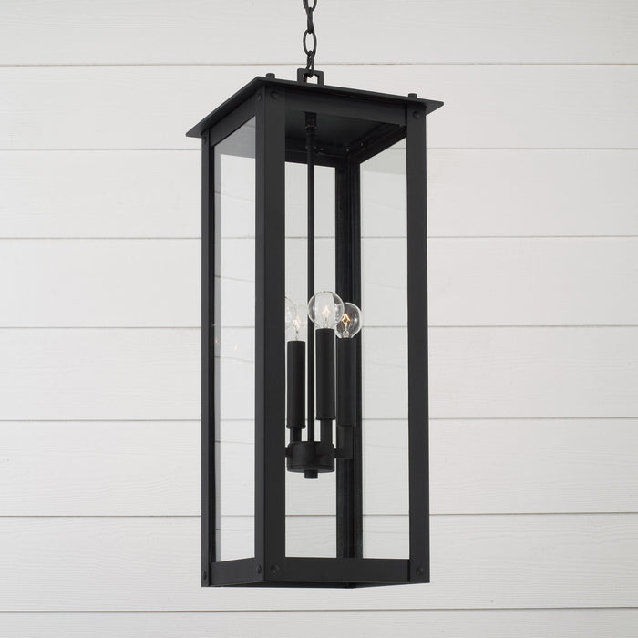 Capital Lighting 934644BK Four Light Outdoor Hanging Lantern, Black