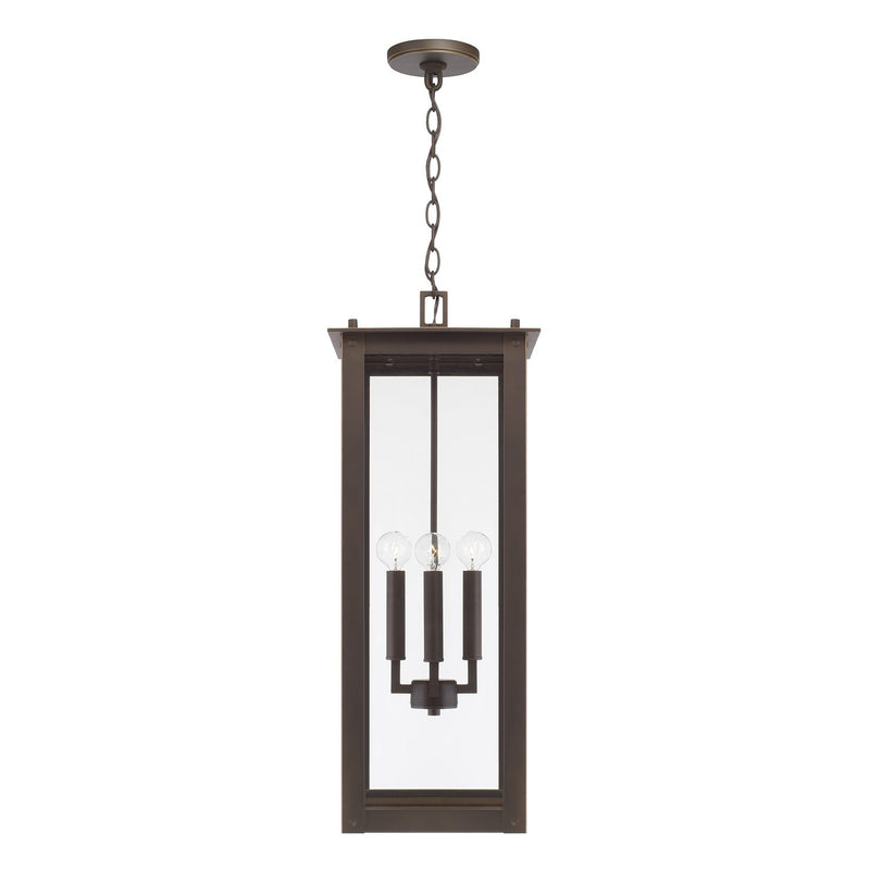 Capital Lighting 934644OZ Four Light Outdoor Hanging Lantern, Oiled Bronze