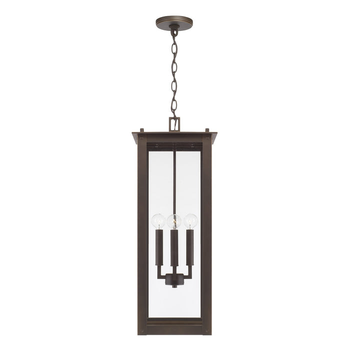 Capital Lighting 934644OZ Four Light Outdoor Hanging Lantern, Oiled Bronze