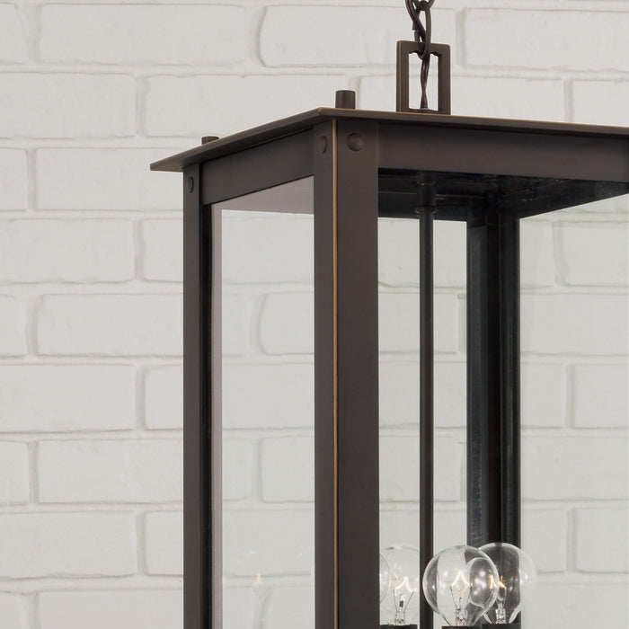 Capital Lighting 934644OZ Four Light Outdoor Hanging Lantern, Oiled Bronze