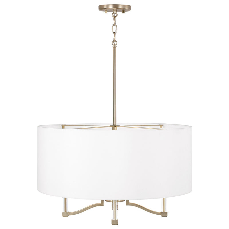 Capital Lighting 357041MA Four Light Pendant, Matte Brass