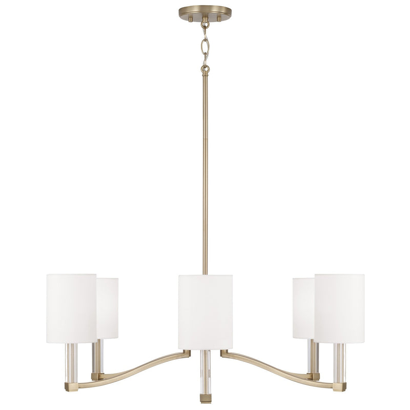 Capital Lighting 457061MA-715 Six Light Chandelier, Matte Brass