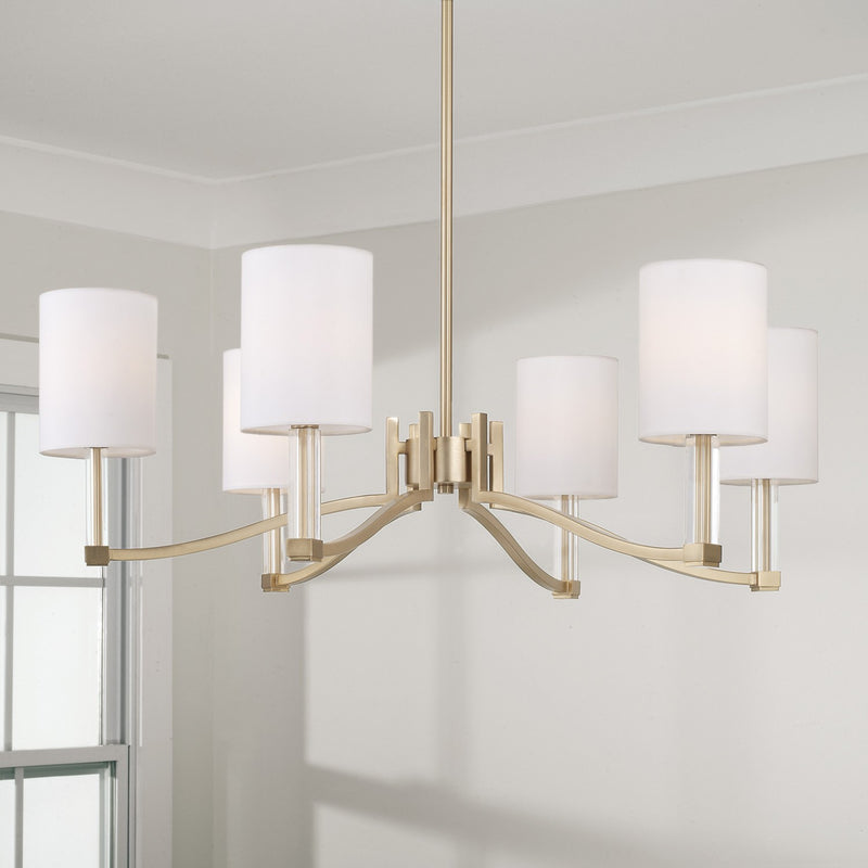 Capital Lighting 457061MA-715 Six Light Chandelier, Matte Brass
