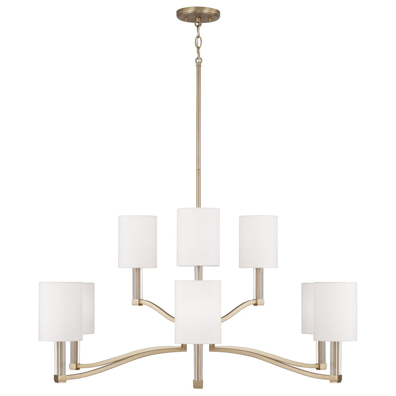 Capital Lighting 457091MA-715 Nine Light Chandelier, Matte Brass