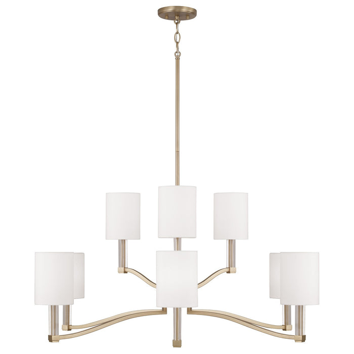 Capital Lighting 457091MA-715 Nine Light Chandelier, Matte Brass
