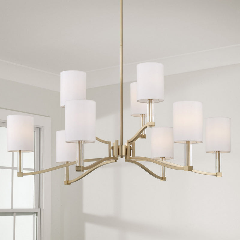 Capital Lighting 457091MA-715 Nine Light Chandelier, Matte Brass