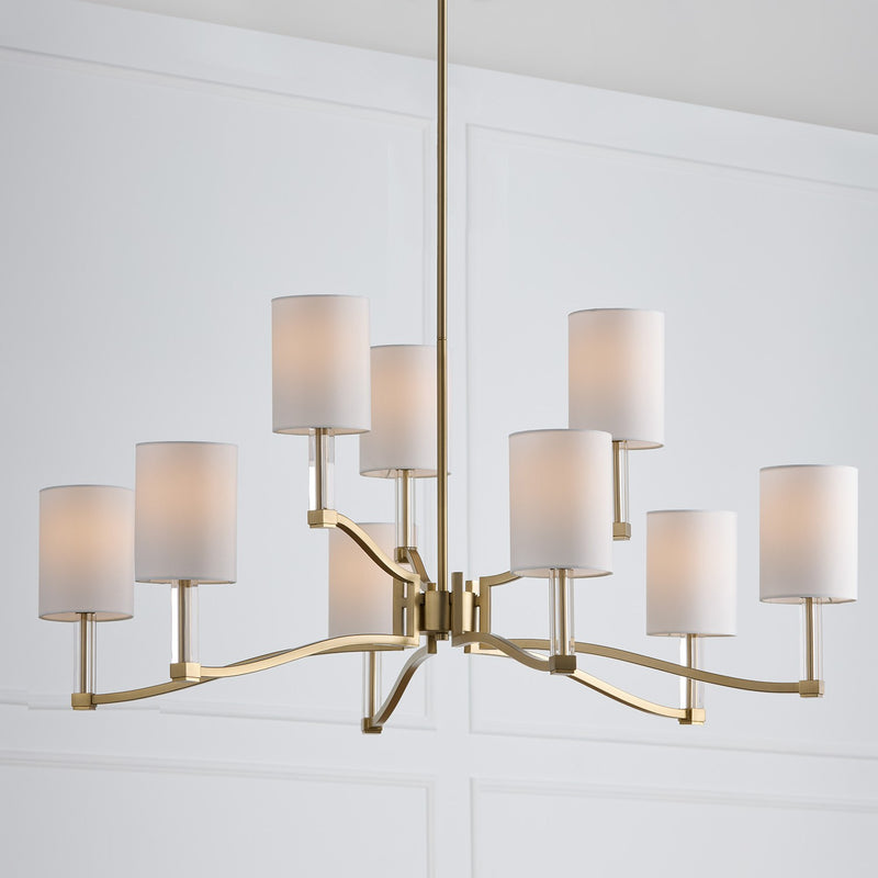 Capital Lighting 457091MA-715 Nine Light Chandelier, Matte Brass