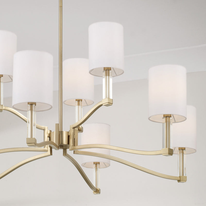 Capital Lighting 457091MA-715 Nine Light Chandelier, Matte Brass