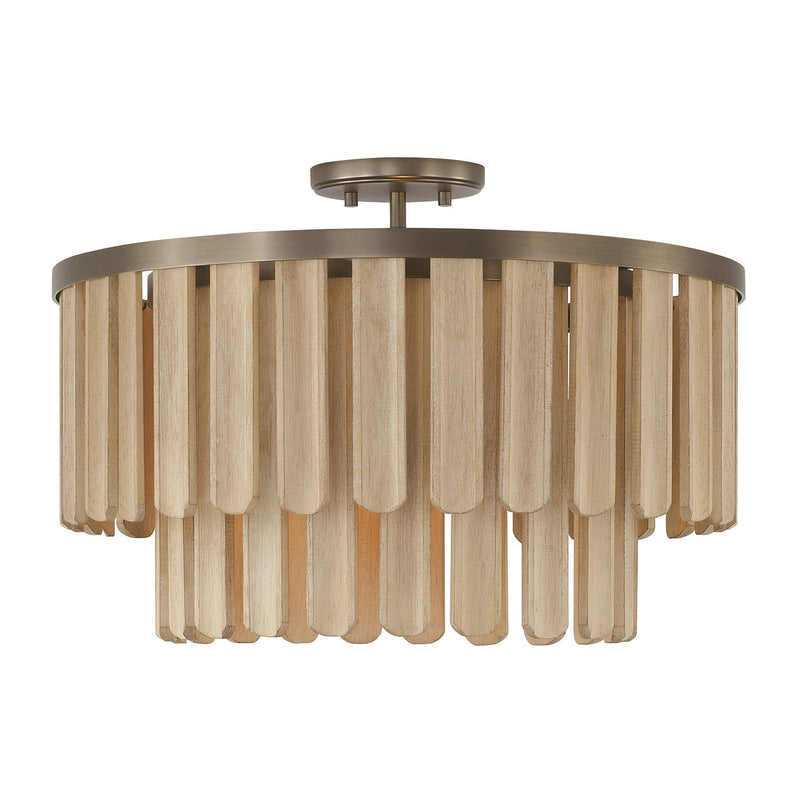 Capital Lighting 255611DR One Light Semi Flush Mount, Dark Brass