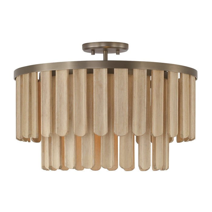 Capital Lighting 255611DR One Light Semi Flush Mount, Dark Brass