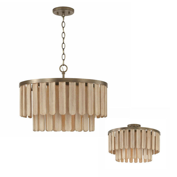 Capital Lighting 255611DR One Light Semi Flush Mount, Dark Brass