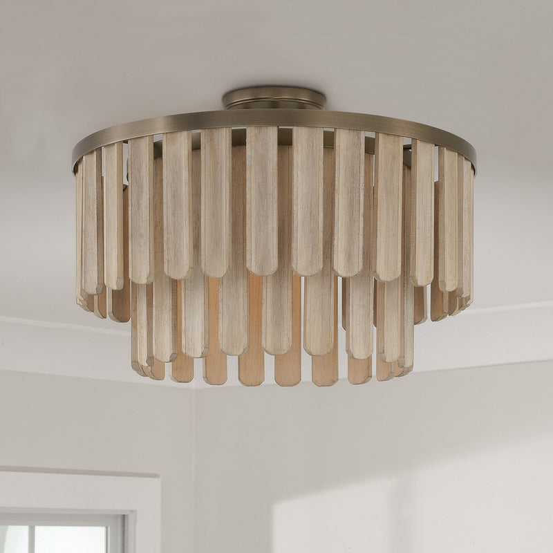 Capital Lighting 255611DR One Light Semi Flush Mount, Dark Brass