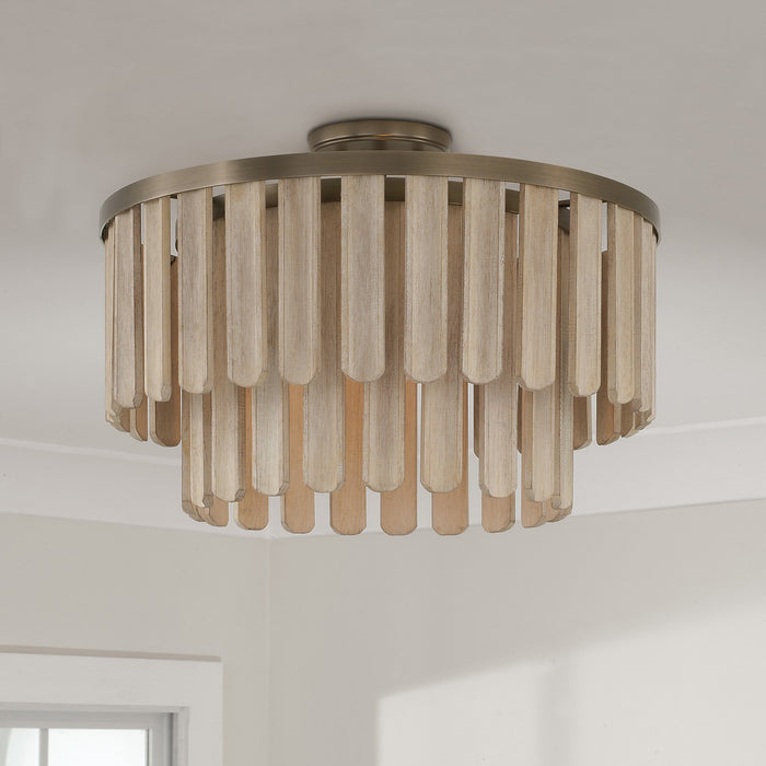 Capital Lighting 255611DR One Light Semi Flush Mount, Dark Brass