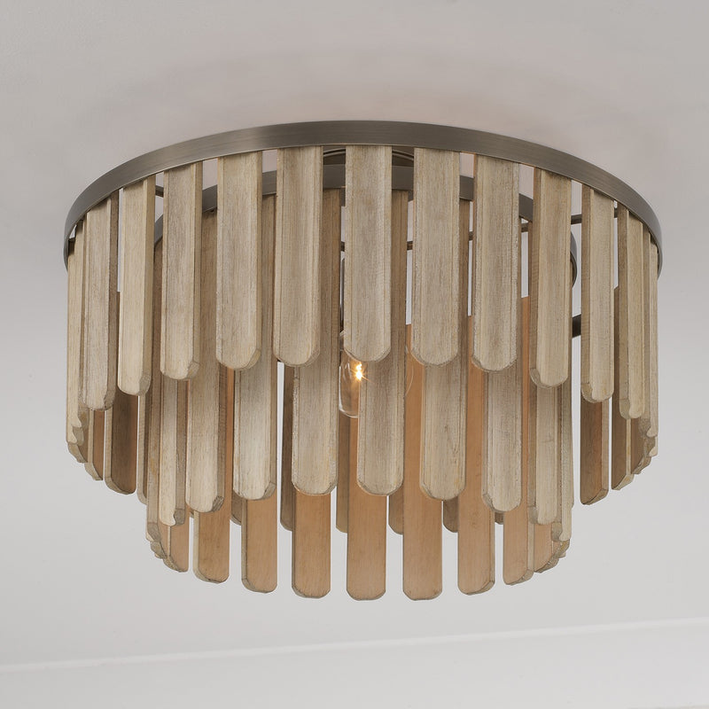 Capital Lighting 255611DR One Light Semi Flush Mount, Dark Brass
