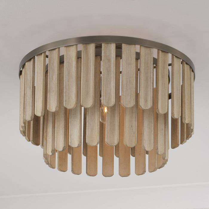 Capital Lighting 255611DR One Light Semi Flush Mount, Dark Brass