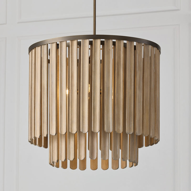 Capital Lighting 355651DR Five Light Pendant, Dark Brass