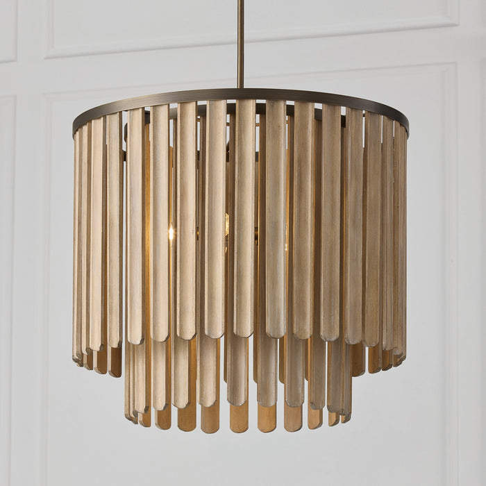 Capital Lighting 355651DR Five Light Pendant, Dark Brass