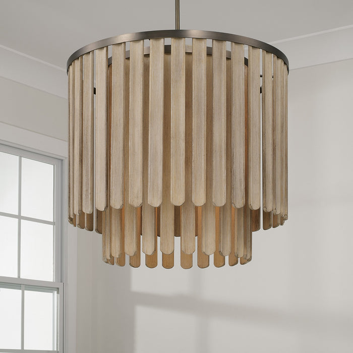 Capital Lighting 355651DR Five Light Pendant, Dark Brass