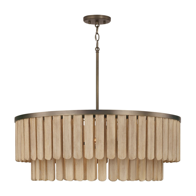 Capital Lighting 355661DR Six Light Pendant, Dark Brass