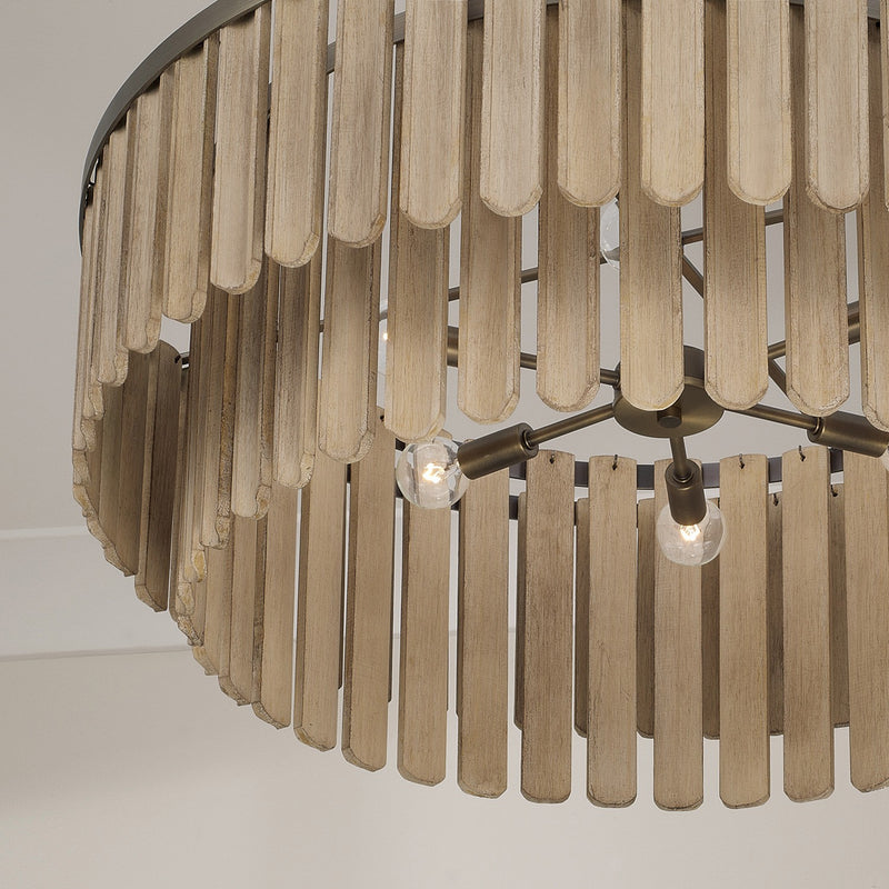 Capital Lighting 355661DR Six Light Pendant, Dark Brass