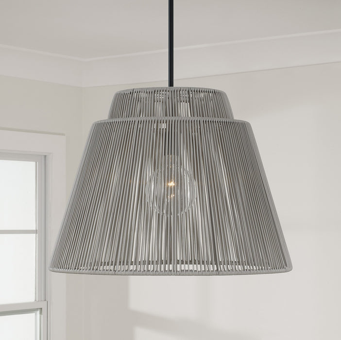 Capital Lighting 956311EK One Light Outdoor Hanging Lantern, Grey and Black