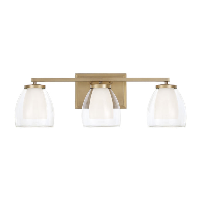 Capital Lighting 155931AD Three Light Vanity, Aged Brass
