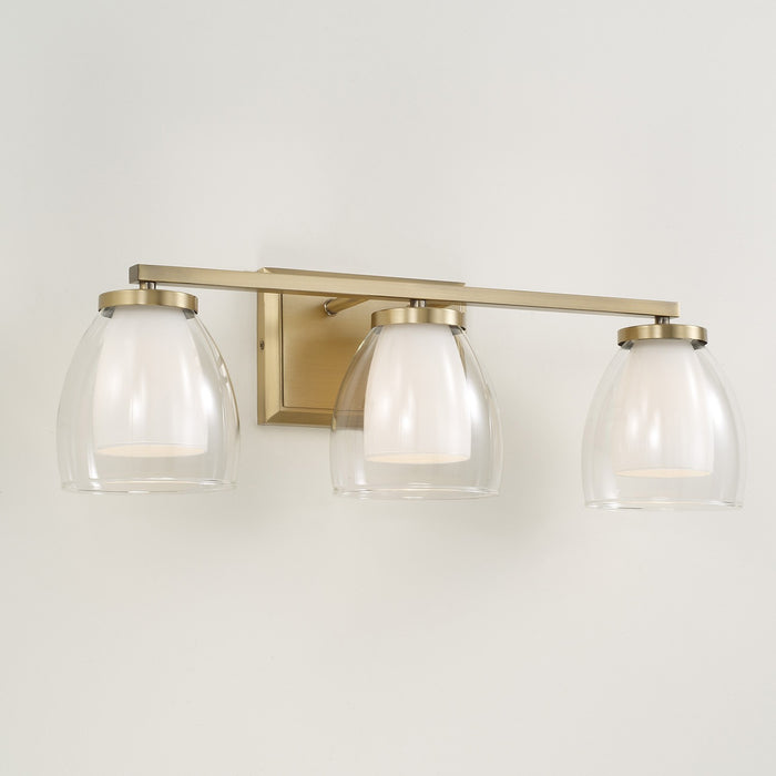 Capital Lighting 155931AD Three Light Vanity, Aged Brass