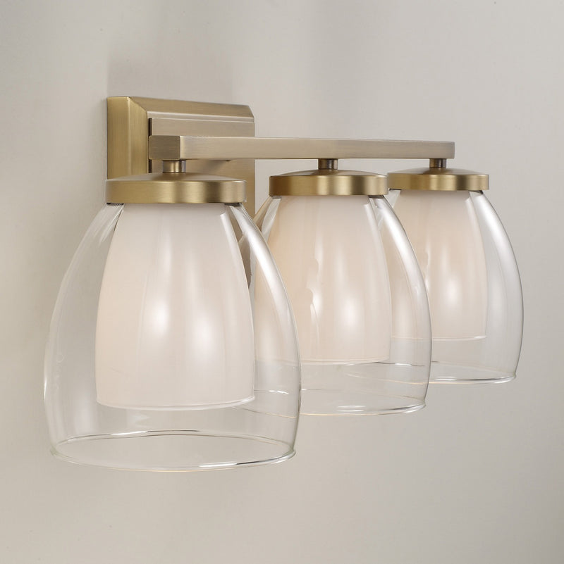 Capital Lighting 155931AD Three Light Vanity, Aged Brass