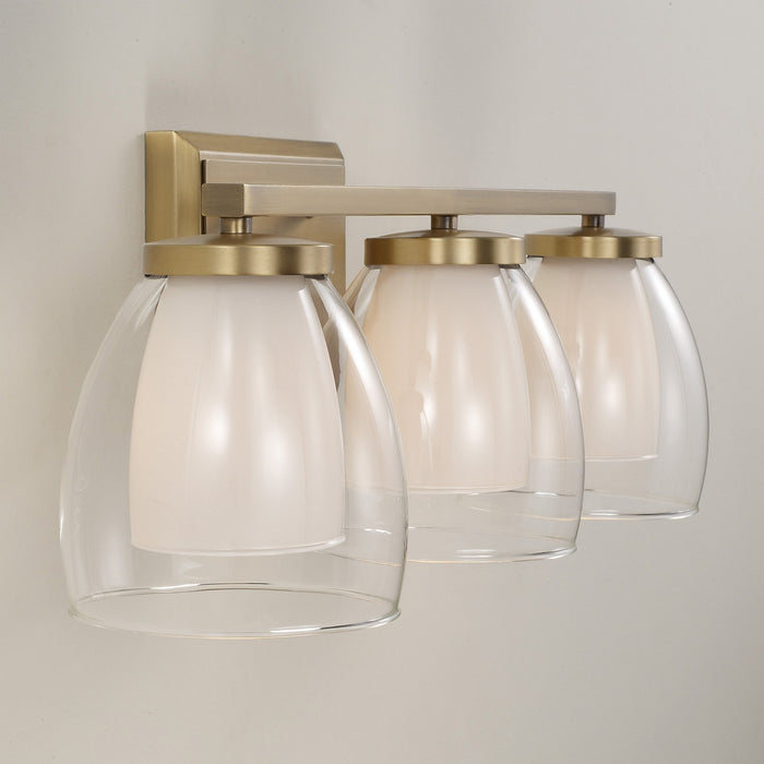 Capital Lighting 155931AD Three Light Vanity, Aged Brass