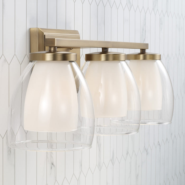 Capital Lighting 155931AD Three Light Vanity, Aged Brass
