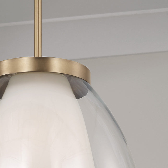 Capital Lighting 355911AD One Light Pendant, Aged Brass