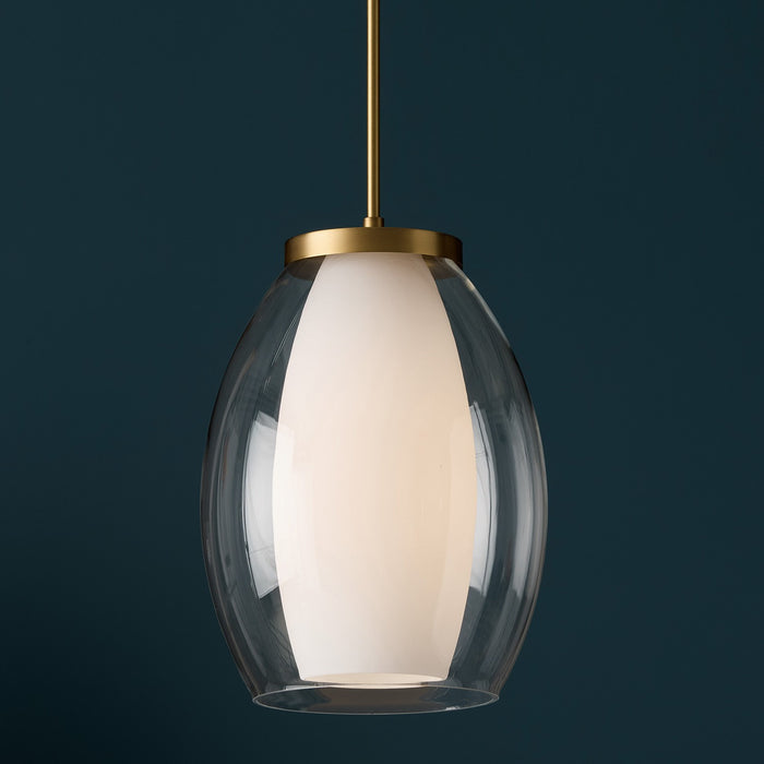 Capital Lighting 355911AD One Light Pendant, Aged Brass
