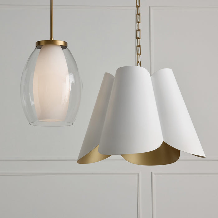 Capital Lighting 355911AD One Light Pendant, Aged Brass