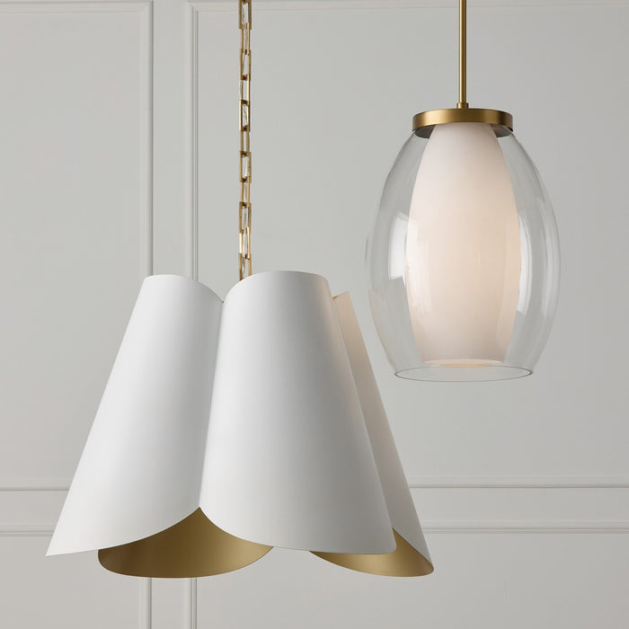 Capital Lighting 355911AD One Light Pendant, Aged Brass