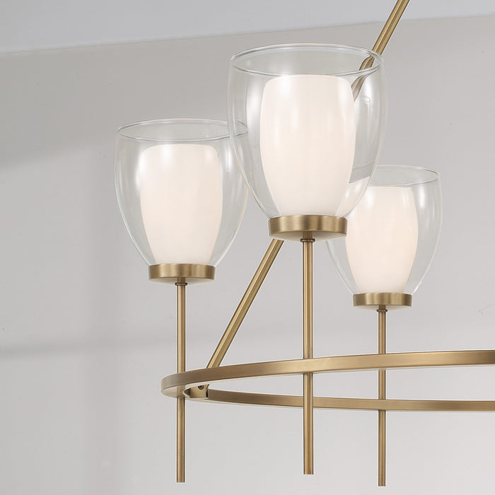 Capital Lighting 455961AD Six Light Chandelier, Aged Brass