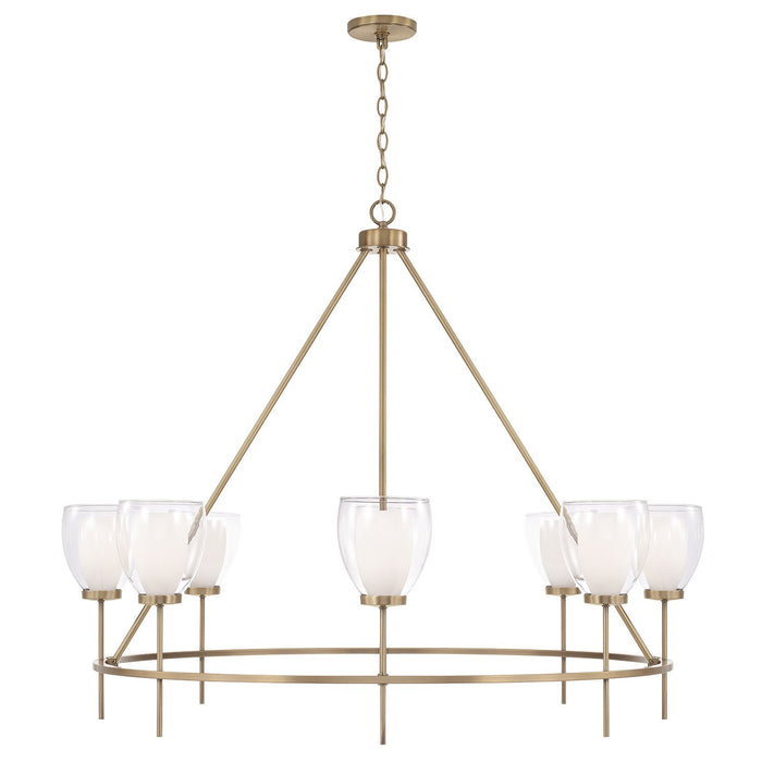 Capital Lighting 455981AD Eight Light Chandelier, Aged Brass
