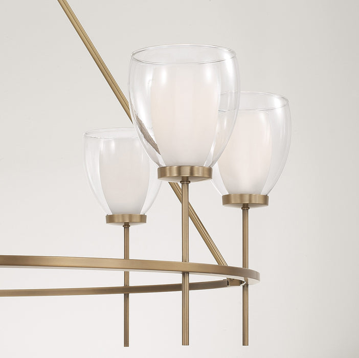 Capital Lighting 455981AD Eight Light Chandelier, Aged Brass