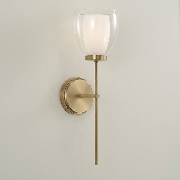 Capital Lighting 655911AD One Light Wall Sconce, Aged Brass
