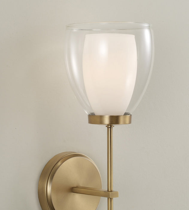 Capital Lighting 655911AD One Light Wall Sconce, Aged Brass