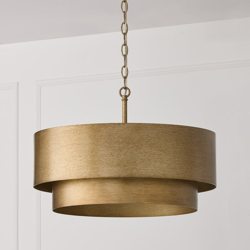 Capital Lighting 339041ML Four Light Pendant, Mystic Luster