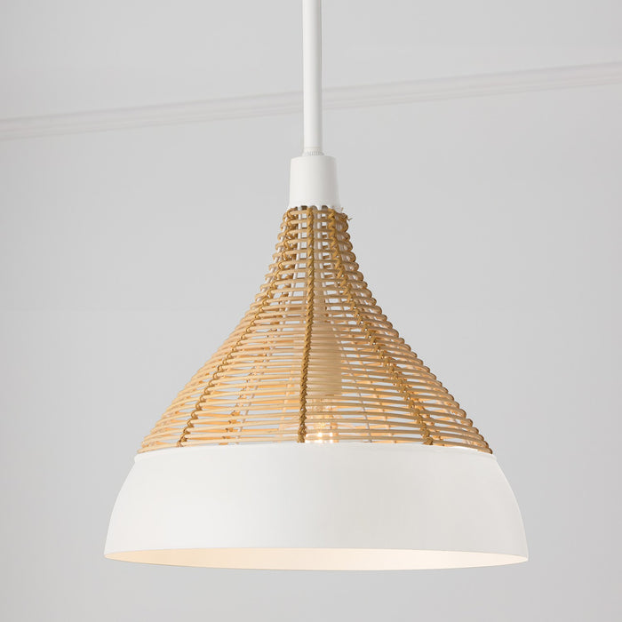 Capital Lighting 353911WE One Light Pendant, Matte White