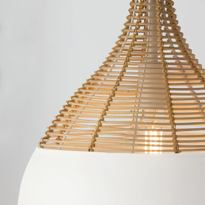 Capital Lighting 353911WE One Light Pendant, Matte White
