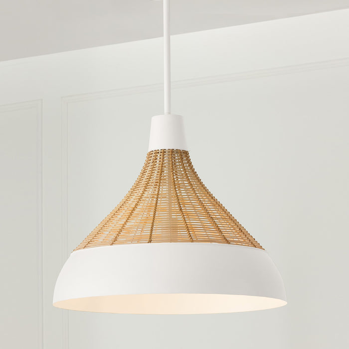Capital Lighting 353912WE One Light Pendant, Matte White