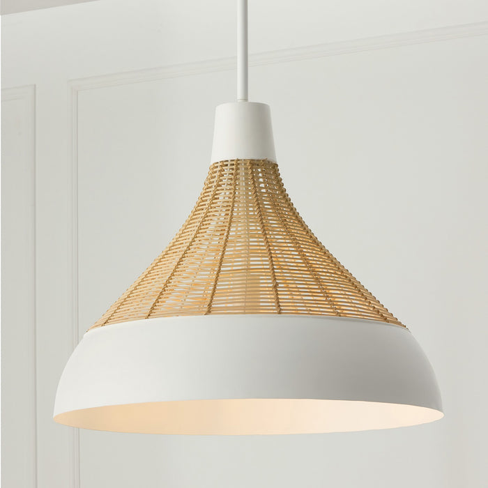 Capital Lighting 353912WE One Light Pendant, Matte White