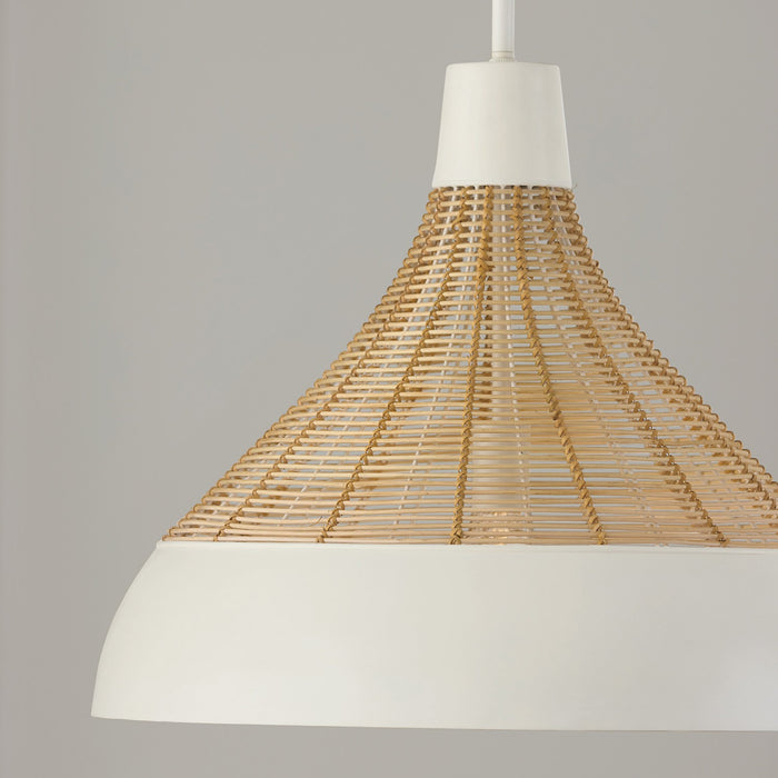 Capital Lighting 353912WE One Light Pendant, Matte White