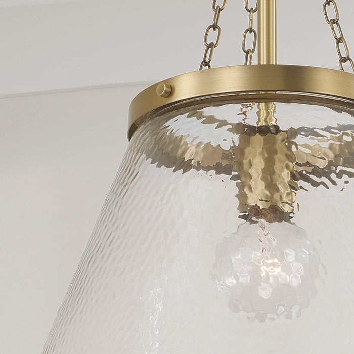 Capital Lighting 355312AD One Light Pendant, Aged Brass