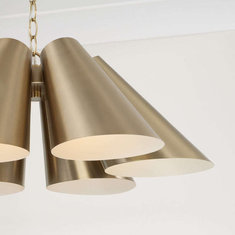 Capital Lighting 354961MA Six Light Pendant, Matte Brass