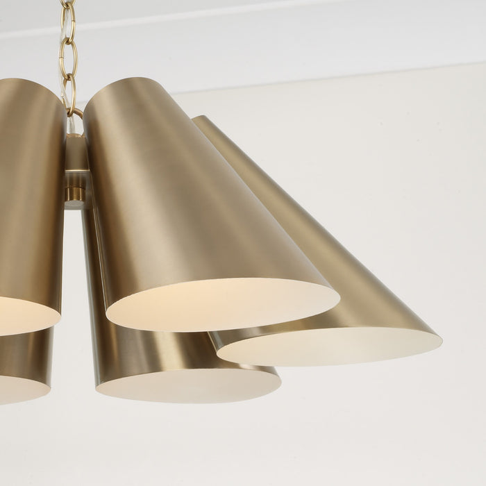 Capital Lighting 354961MA Six Light Pendant, Matte Brass